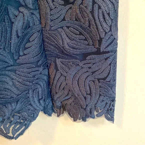 Reiss Bluish Grey Lace Appliqué Dress BNWOT - Picture 4 of 7